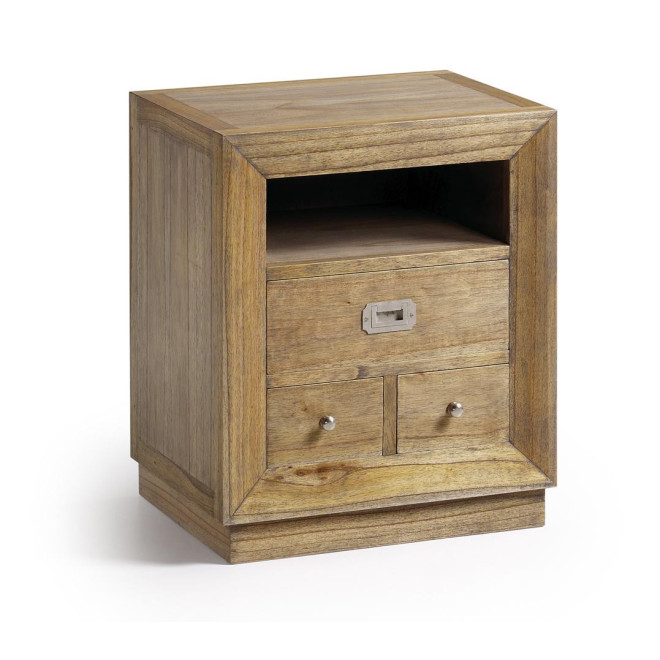 Nachttisch mit 3 Schubladen Holz Bronze Braun 50x40x60cm