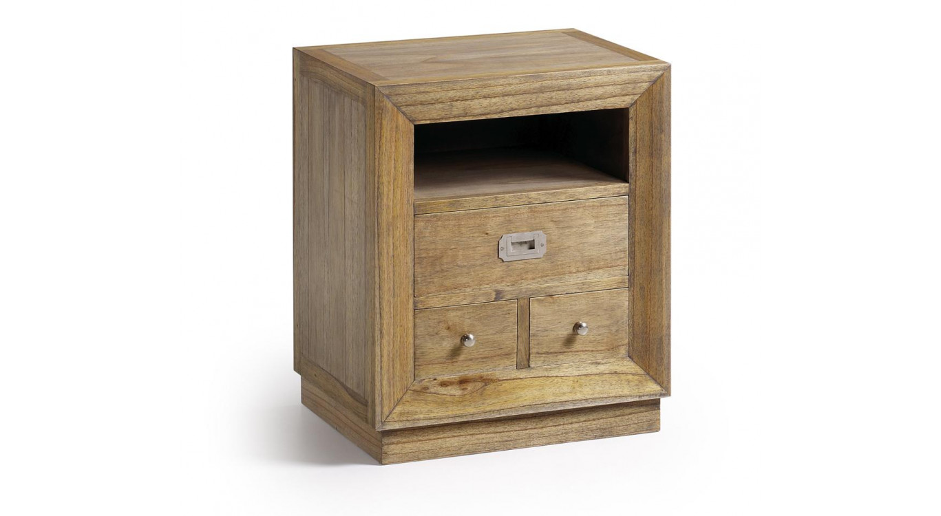 Nachttisch mit 3 Schubladen Holz Bronze Braun 50x40x60cm