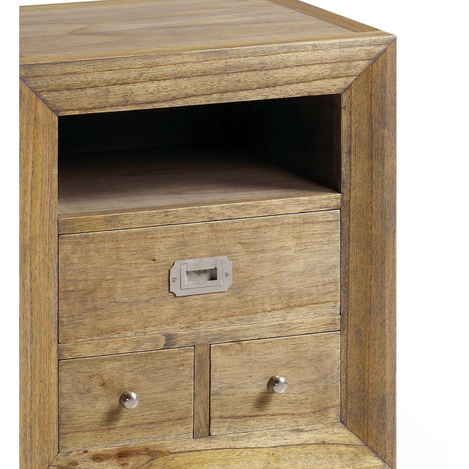 Nachttisch mit 3 Schubladen Holz Bronze Braun 50x40x60cm
