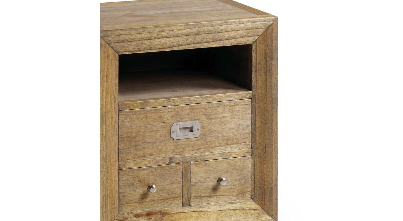 Nachttisch mit 3 Schubladen Holz Bronze Braun 50x40x60cm