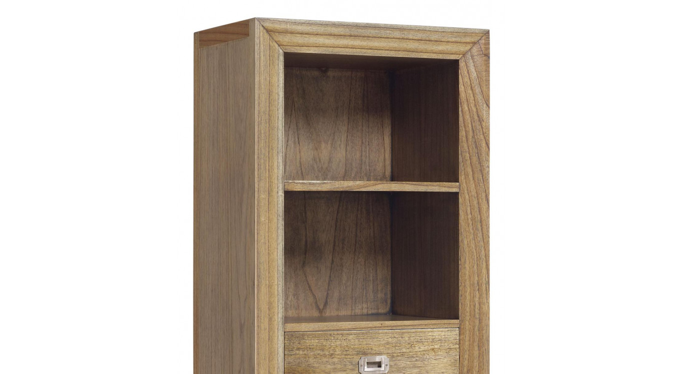 Bibliothèque 3 Tiroirs Bois Bronze Marron 55x40x190cm