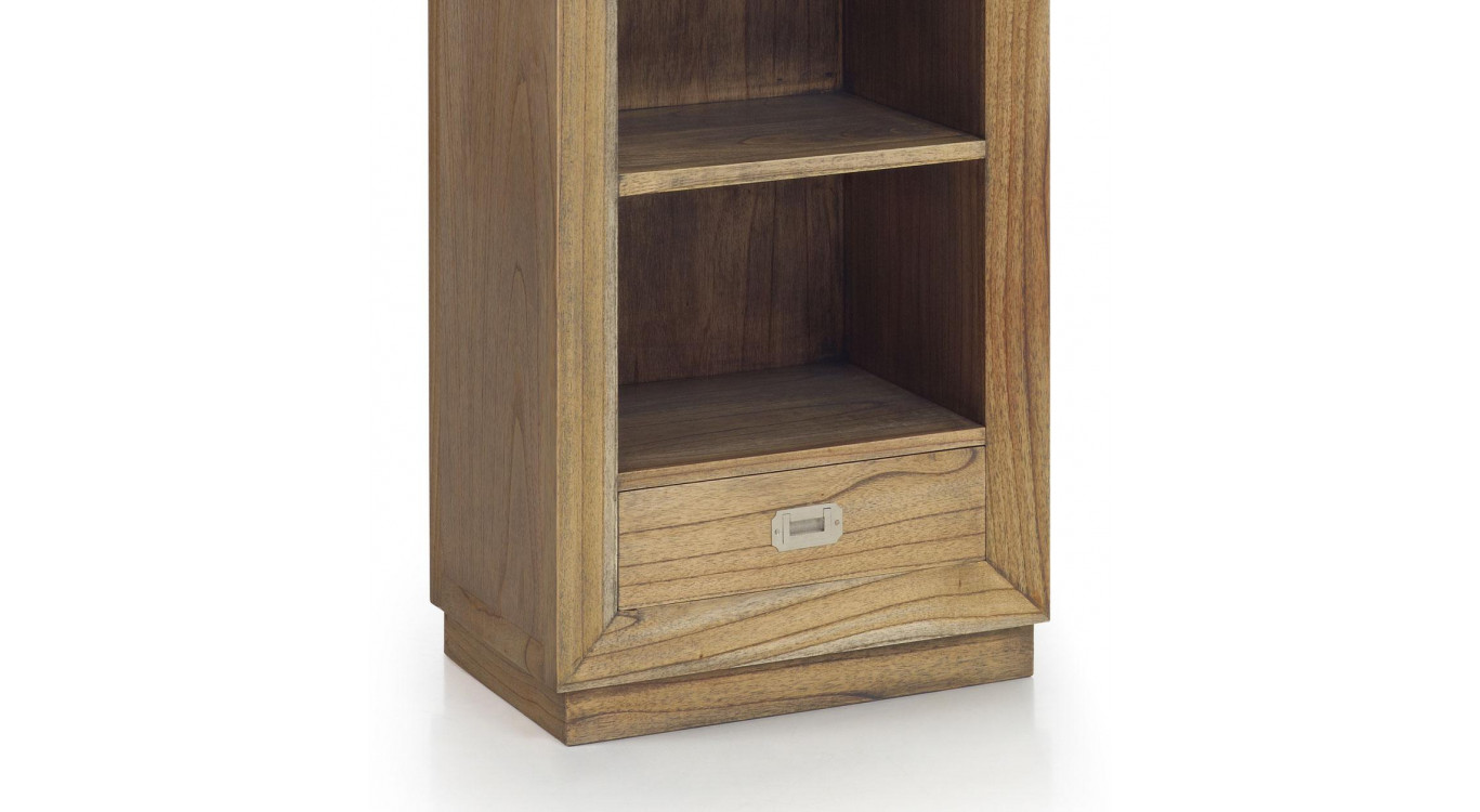 Bibliothèque 3 Tiroirs Bois Bronze Marron 55x40x190cm