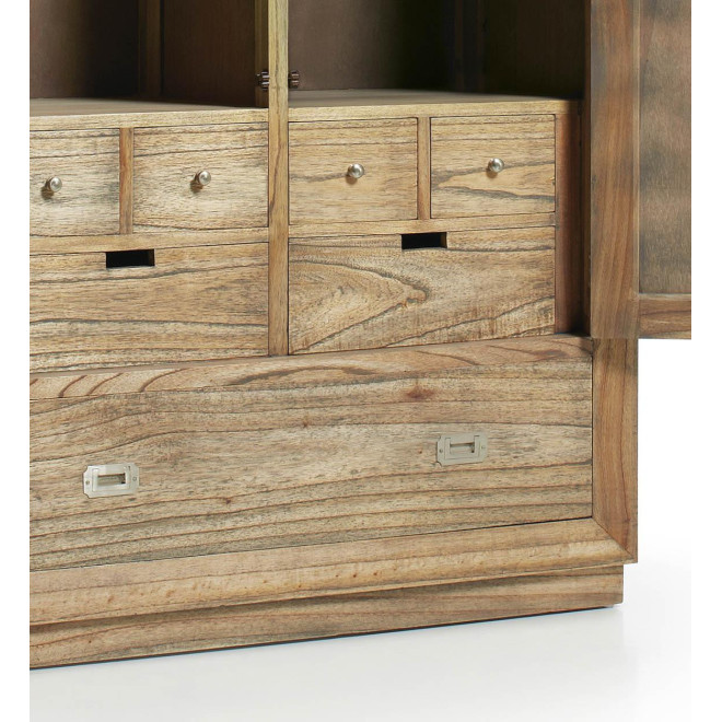 Schrank 7 Schubladen Holz Bronze Braun 108x50x200cm