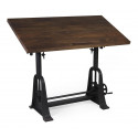 Scrivania in metallo e legno marrone 130x70x77cm