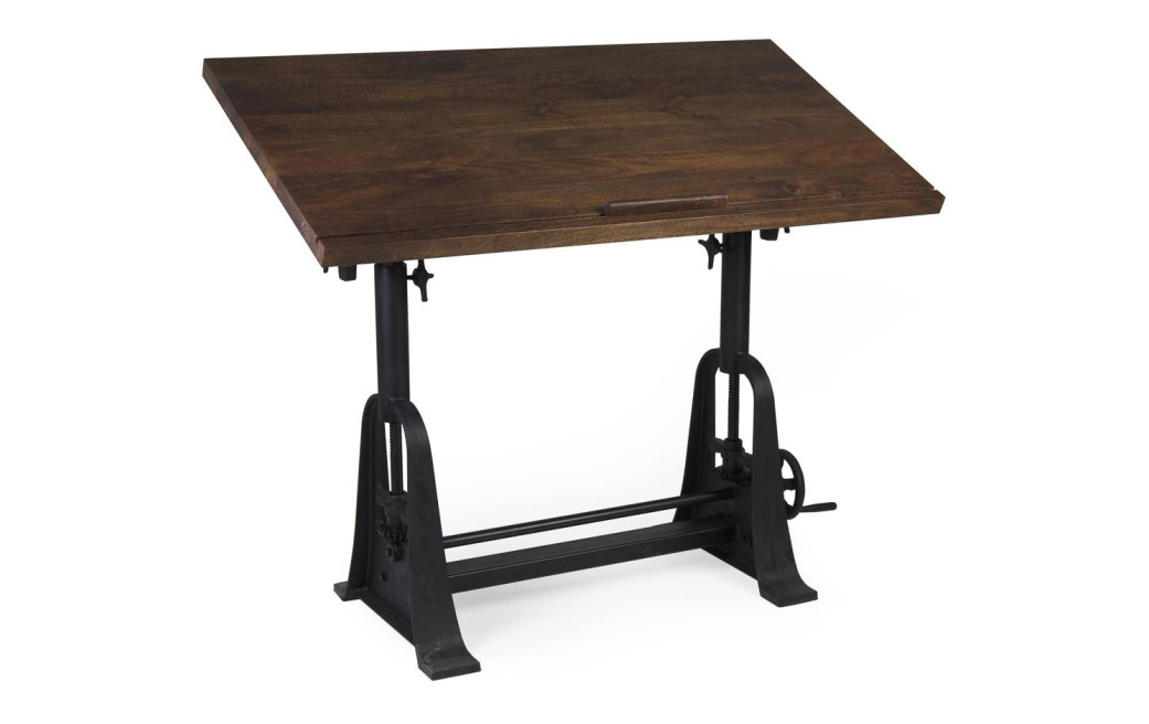 Bureau Bois Métal Marron 130x70x77cm