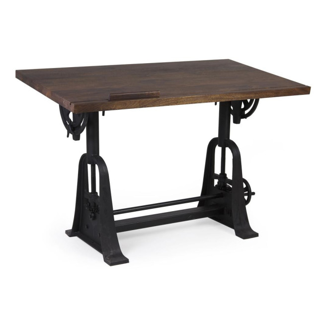 Bureau Bois Métal Marron 130x70x77cm