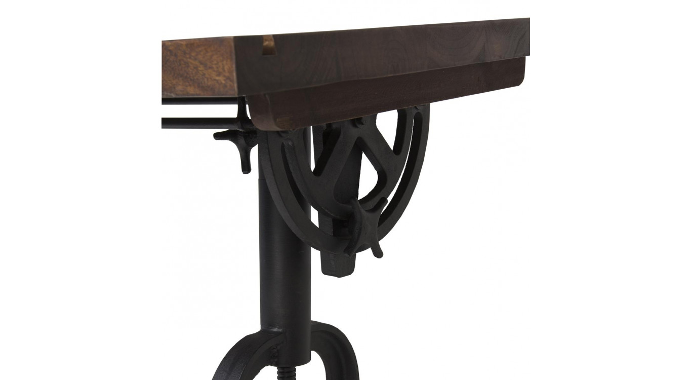 Bureau Bois Métal Marron 130x70x77cm