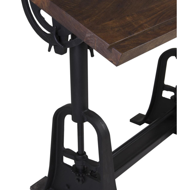 Bureau Bois Métal Marron 130x70x77cm