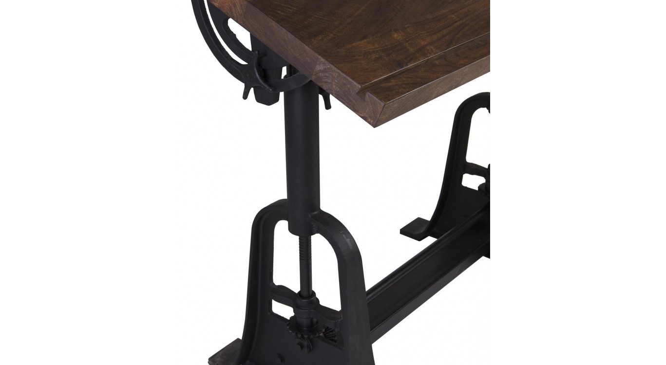 Bureau Bois Métal Marron 130x70x77cm