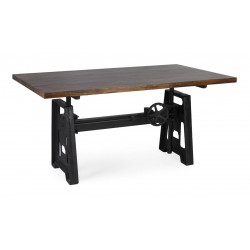Table à Manger Bois Metal Marron 160x90x77cm
