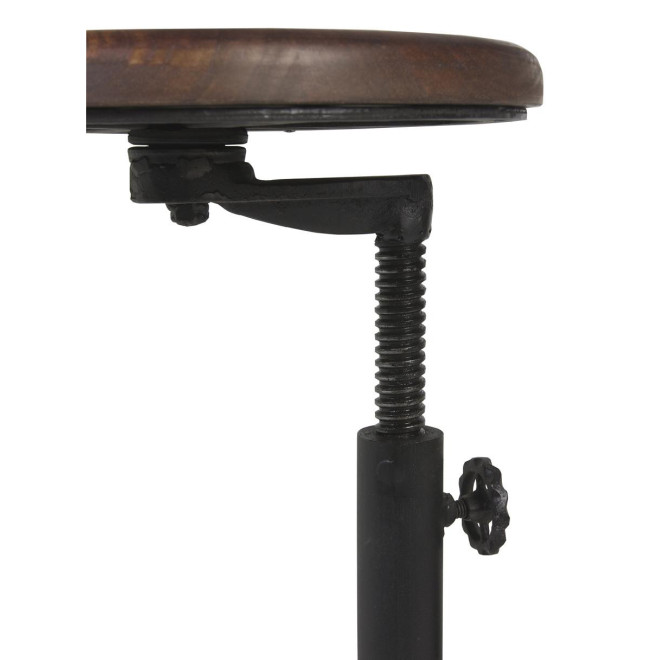 Bureau Et Tabouret Bois Métal Marron 80x70x78cm