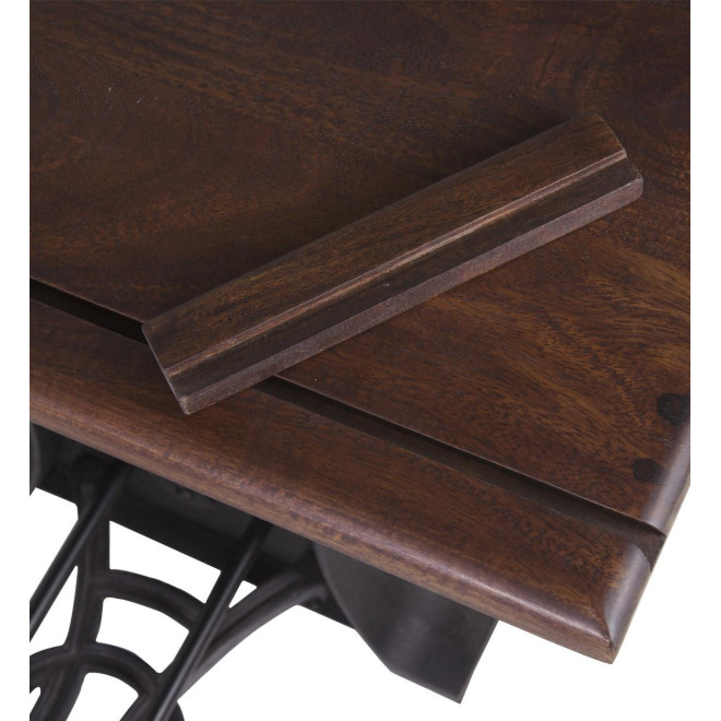Bureau Et Tabouret Bois Métal Marron 80x70x78cm