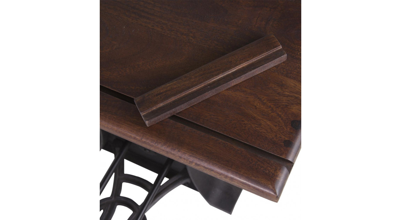 Bureau Et Tabouret Bois Métal Marron 80x70x78cm