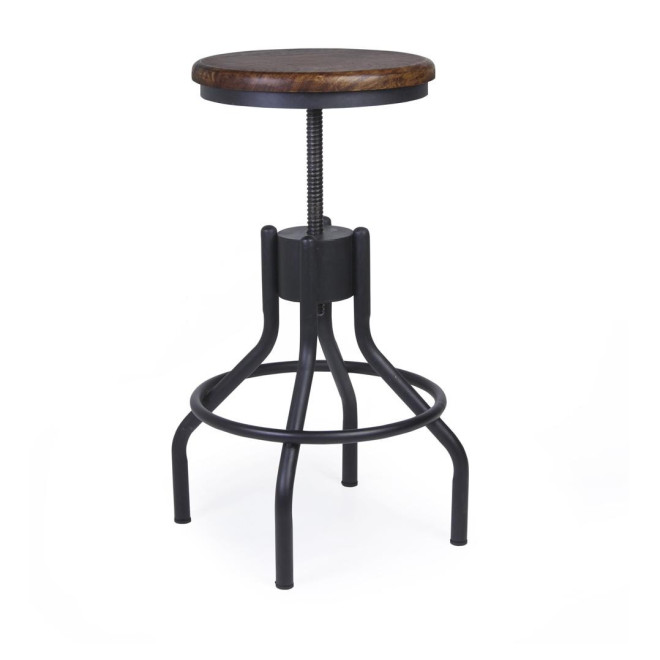 Hocker Holz Metall Braun 35x35x50cm