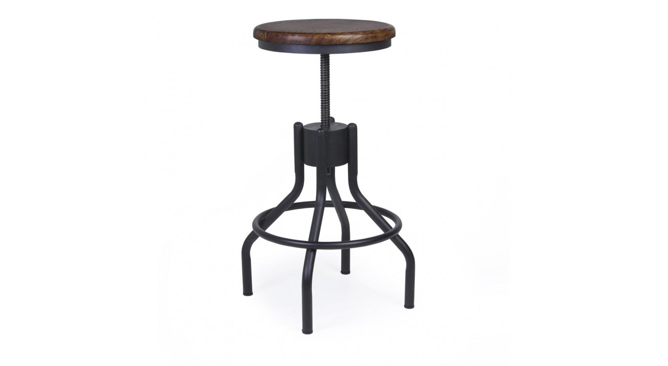 Hocker Holz Metall Braun 35x35x50cm