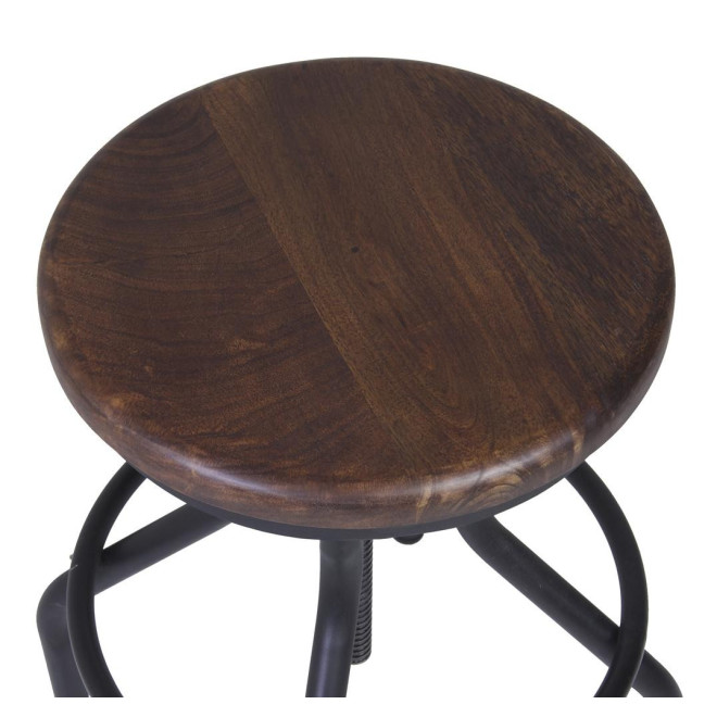 Tabouret Bois Métal Marron 35x35x50cm