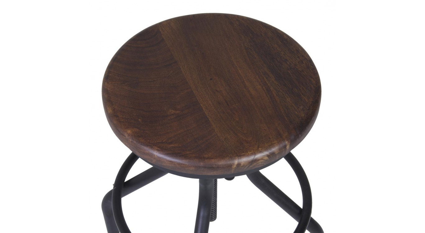 Hocker Holz Metall Braun 35x35x50cm