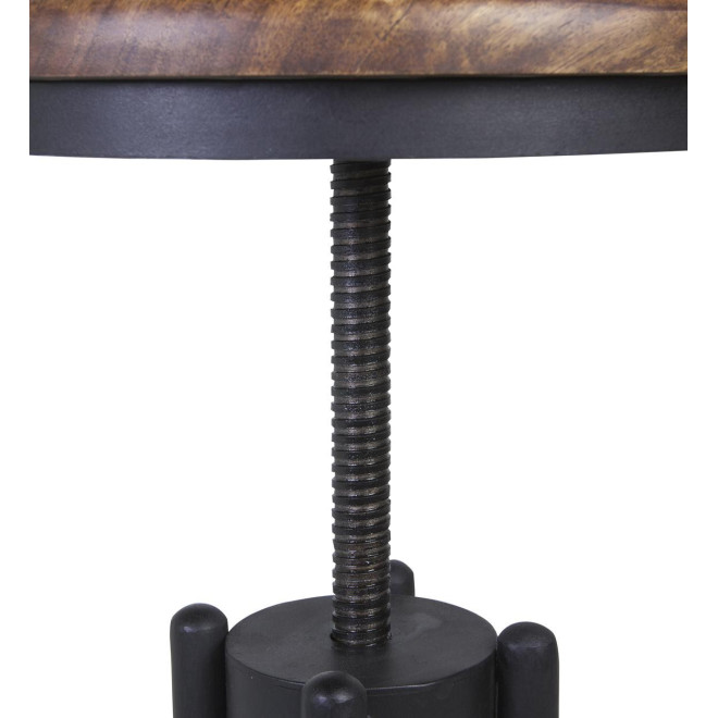 Tabouret Bois Métal Marron 35x35x50cm