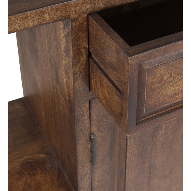 Bahut 1 Tiroir Bois Metal Marron 160x45x95cm