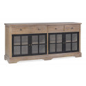 Credenza a 4 cassetti in legno marrone bronzo 200x47x90cm