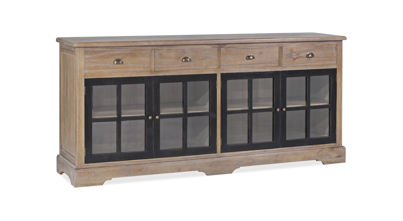 Buffet 4 Tiroirs Bois Bronze Marron 200x47x90cm