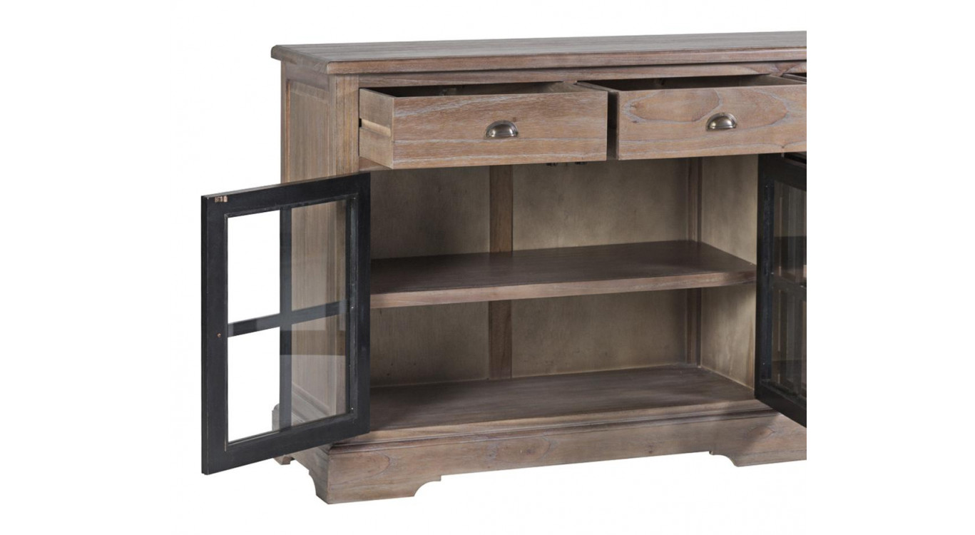 Anrichte mit 4 Schubladen Holz Bronze Braun 200x47x90cm