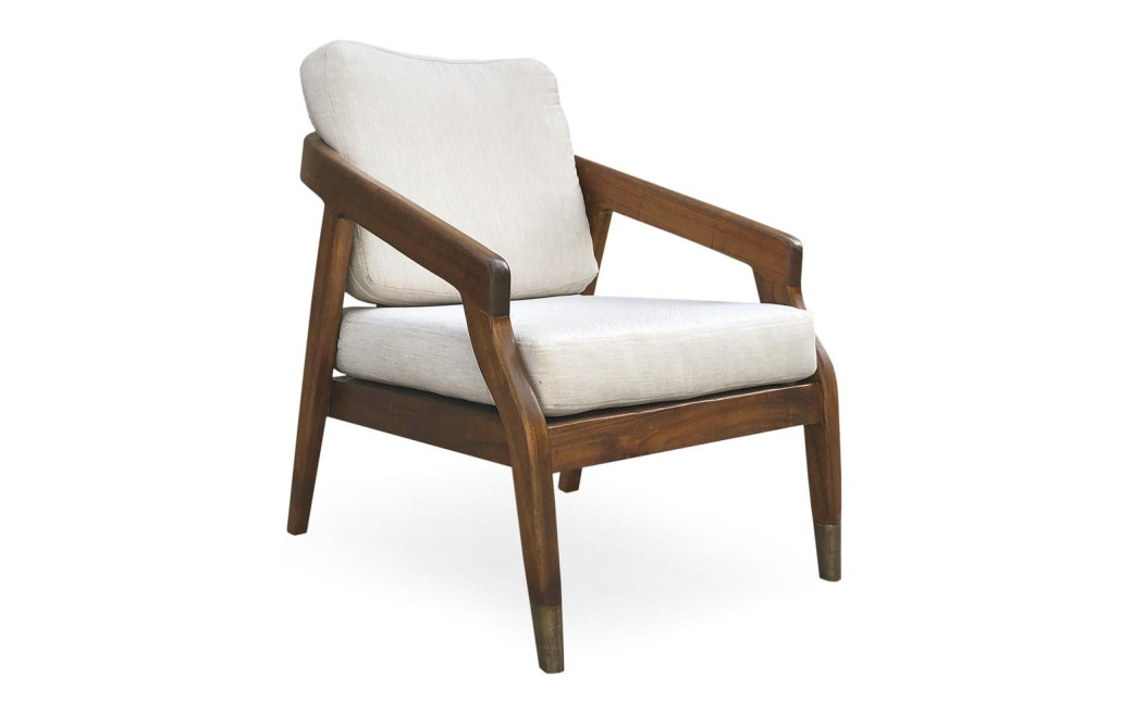 Fauteuil Bois Polyester Marron 68x77x92cm