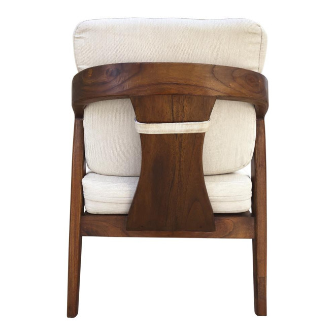 Fauteuil Bois Polyester Marron 68x77x92cm