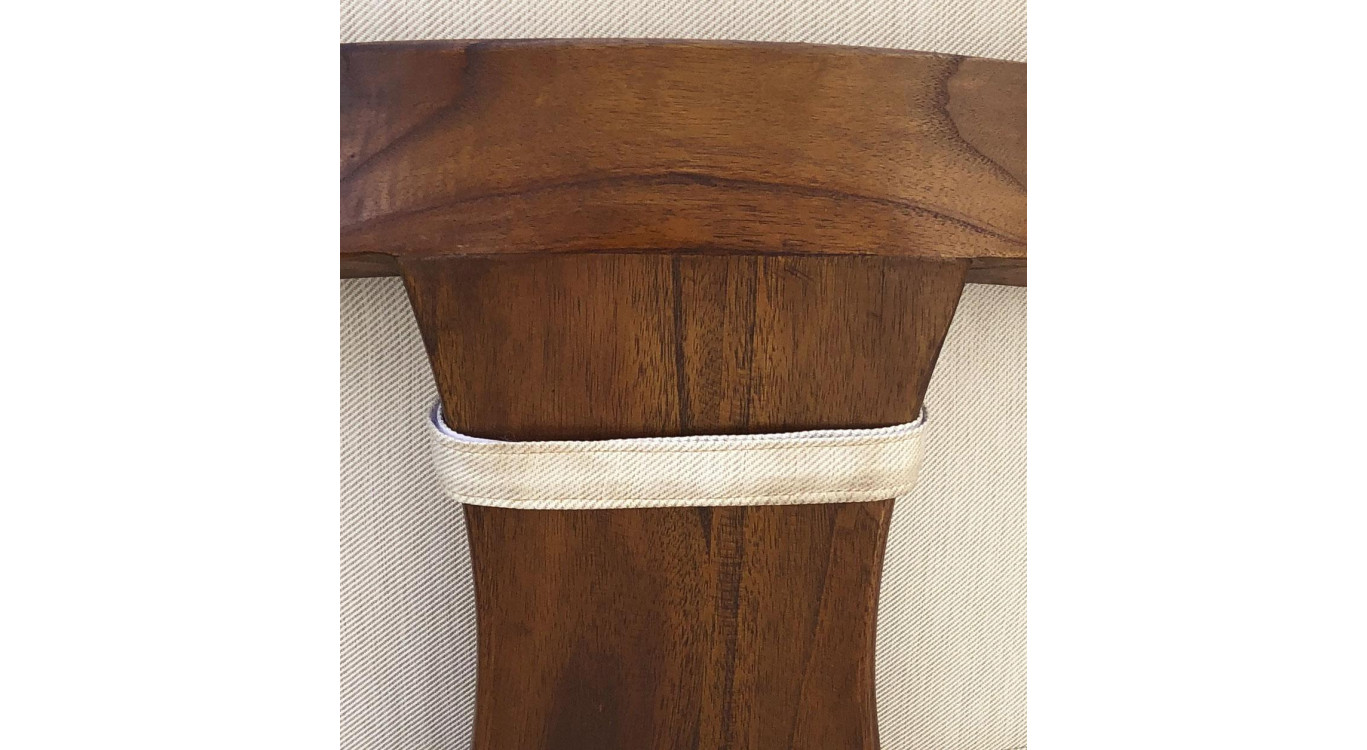 Fauteuil Bois Polyester Marron 68x77x92cm