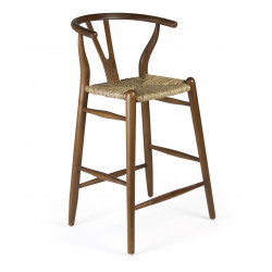 Hochstuhl Holz Rattan Braun 50x45x97cm