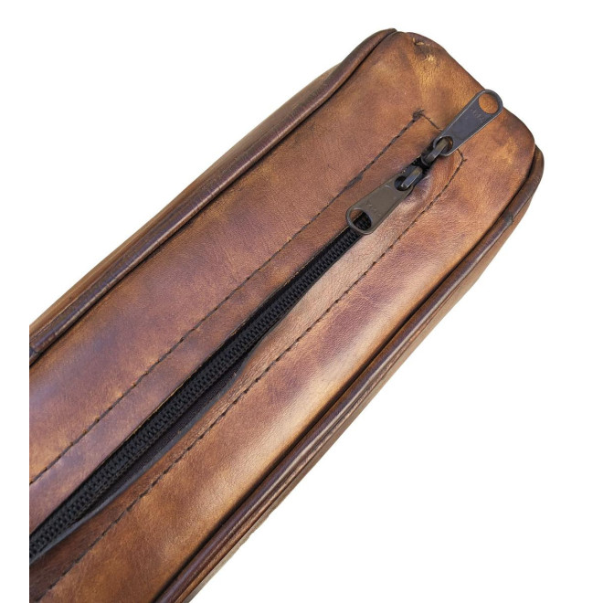 Sessel Holz Leder Braun 65x70x75cm