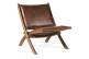 Sessel Holz Leder Braun 65x88x75cm