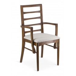 Stuhl Holz Polyester Braun 53x47x95cm