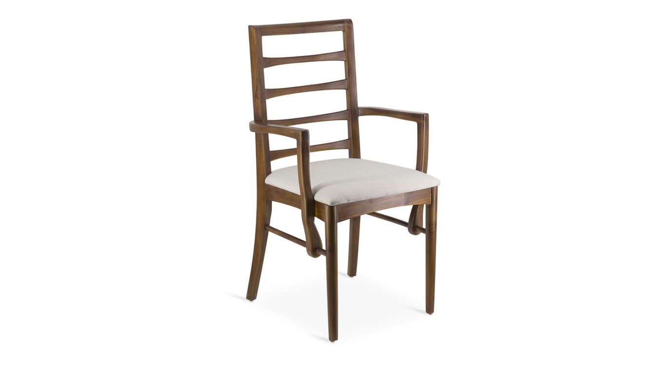 Chaise Bois Polyester Marron 53x47x95cm