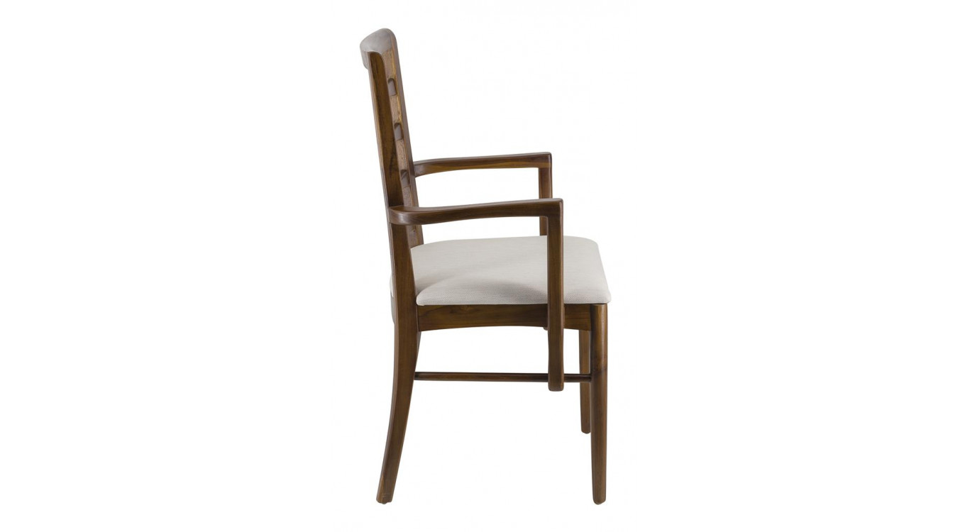 Chaise Bois Polyester Marron 53x47x95cm