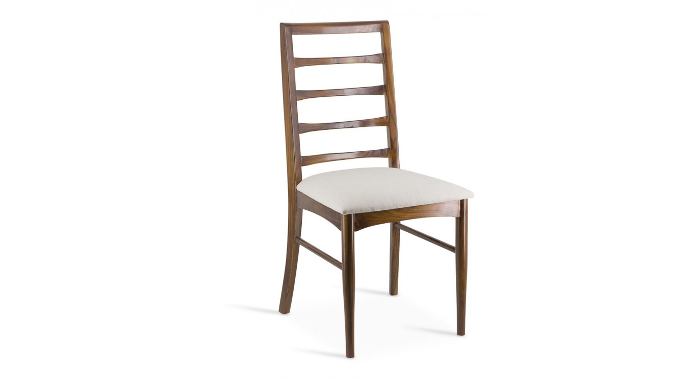 Chaise Bois Polyester Marron 48x47x95cm