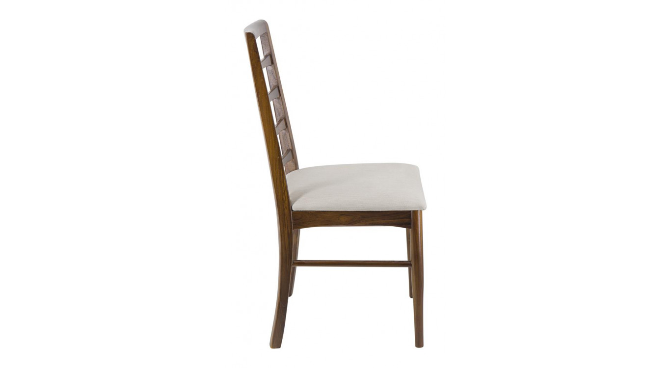 Chaise Bois Polyester Marron 48x47x95cm