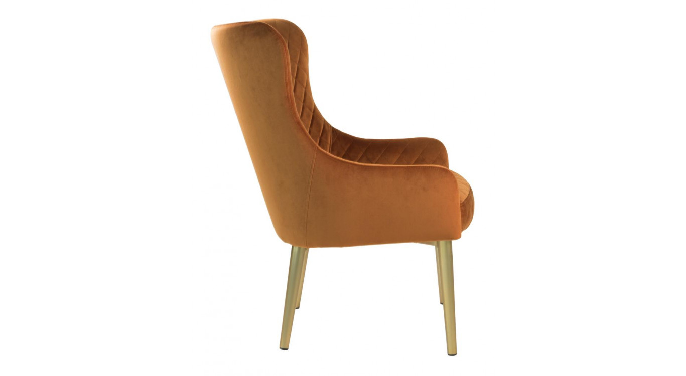 Fauteuil Polyester Métal Orange 70x63x86cm