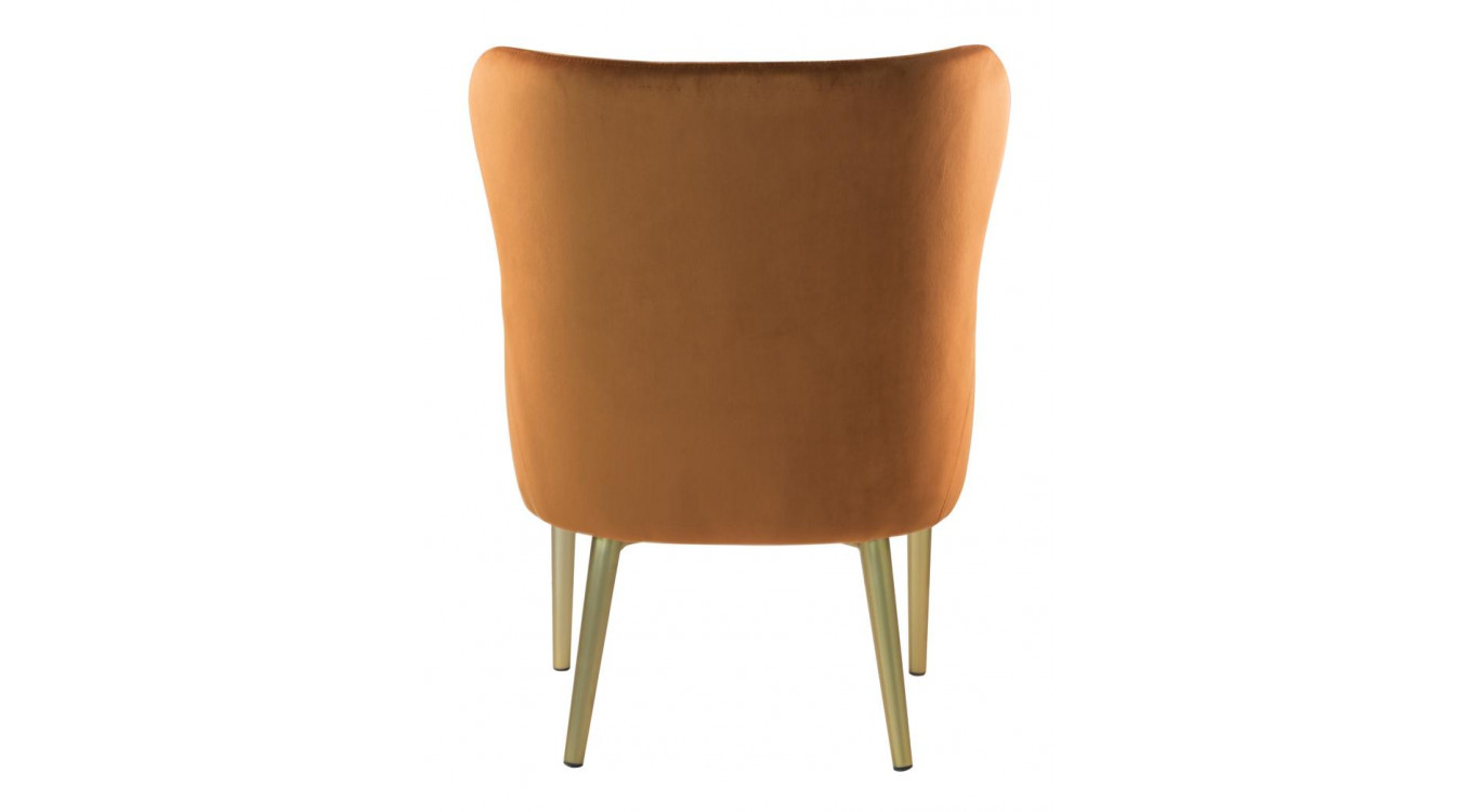 Fauteuil Polyester Métal Orange 70x63x86cm