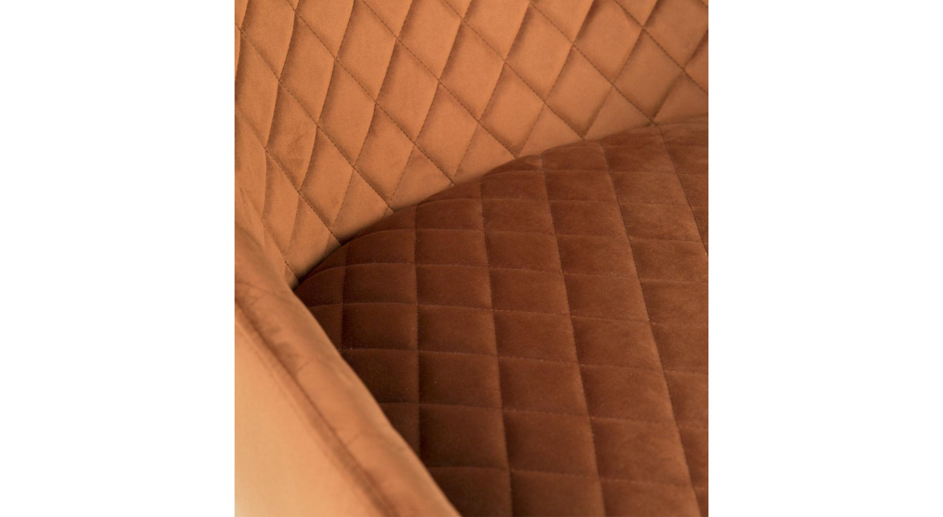 Fauteuil Polyester Métal Orange 70x63x86cm