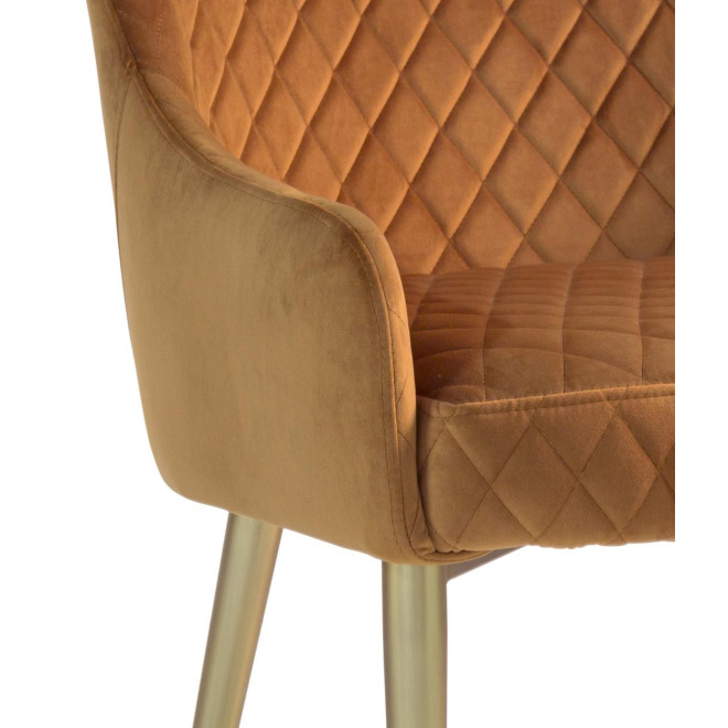 Fauteuil Polyester Métal Orange 70x63x86cm