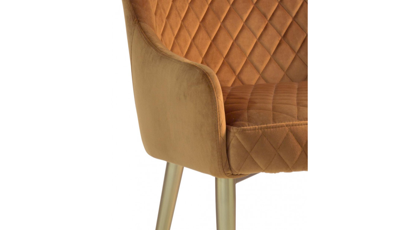 Fauteuil Polyester Métal Orange 70x63x86cm