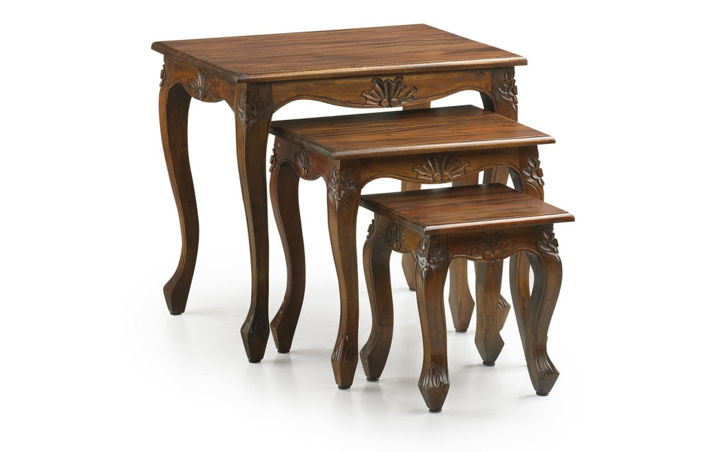 Lot De 3 Sellettes Bois Marron 60x45x55cm