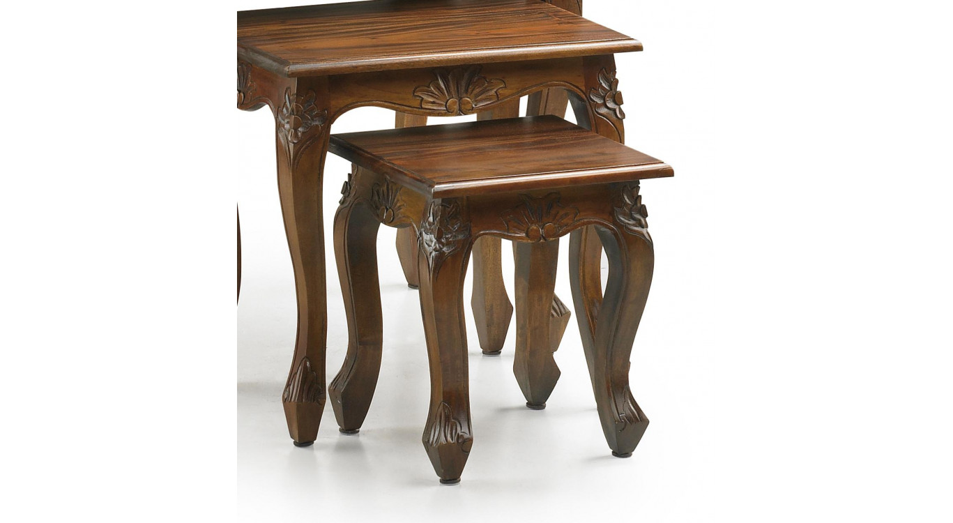 Lot De 3 Sellettes Bois Marron 60x45x55cm