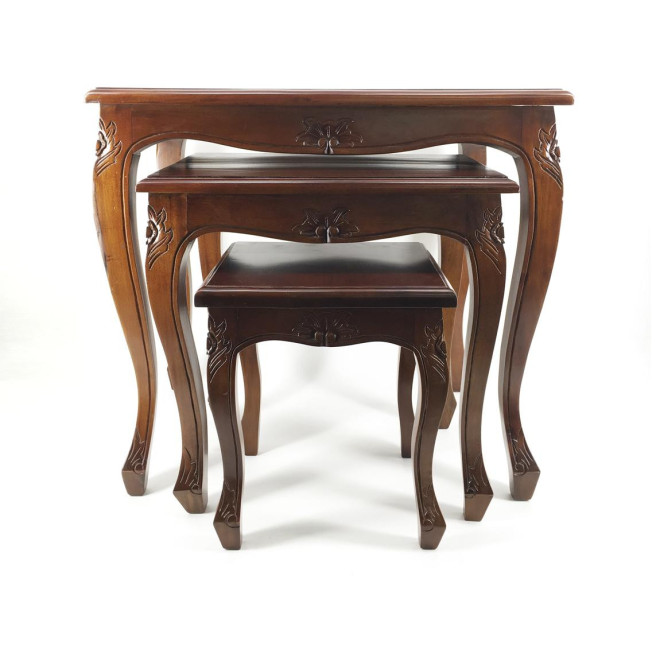 Lot De 3 Sellettes Bois Marron 60x45x55cm