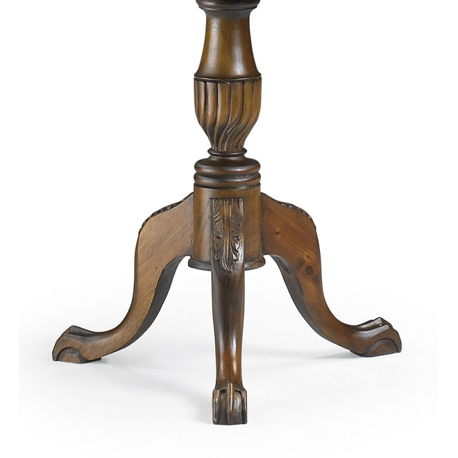 Console Ronde 2 Tiroirs Bois Bronze Marron 60x60x70cm