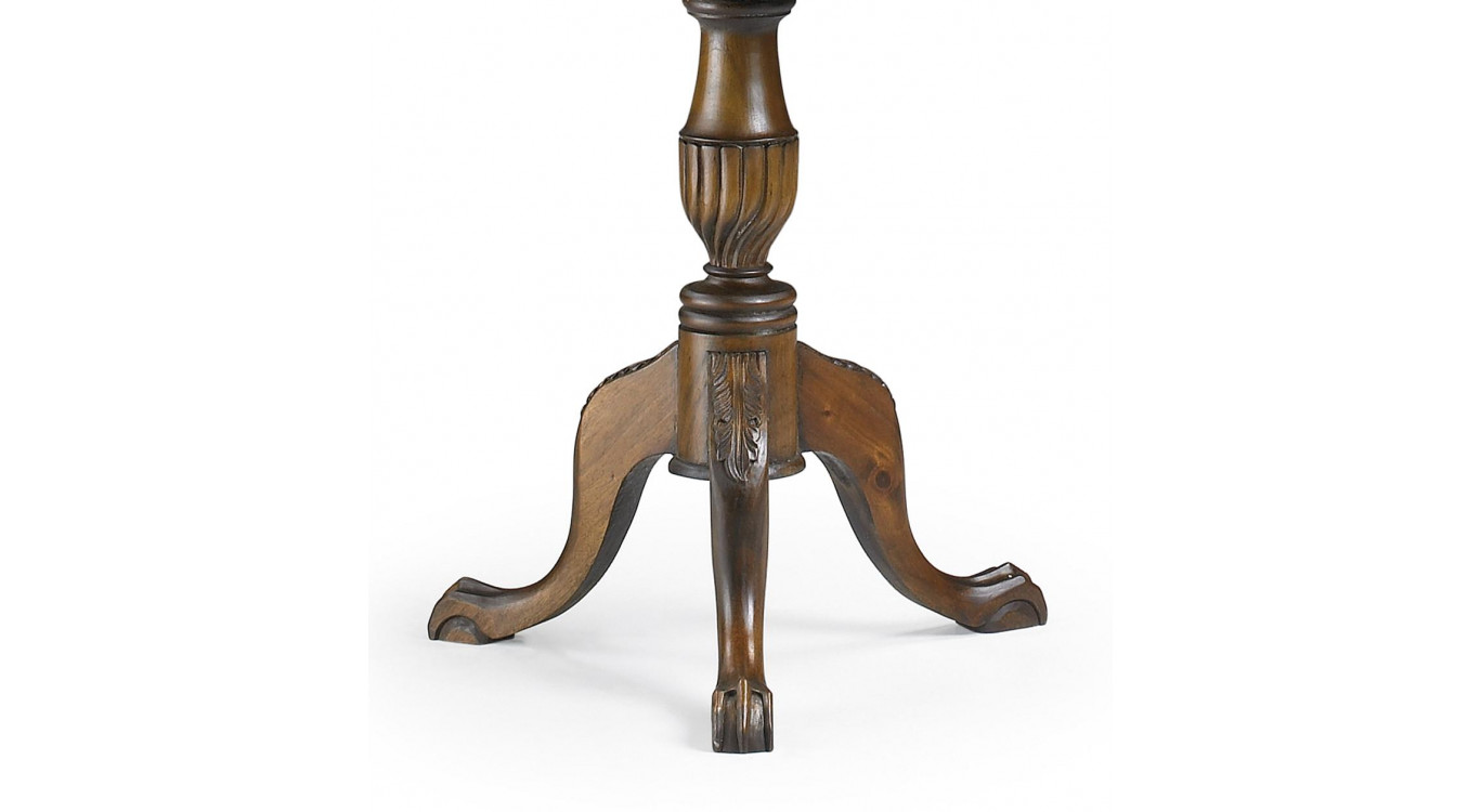 Console Ronde 2 Tiroirs Bois Bronze Marron 60x60x70cm