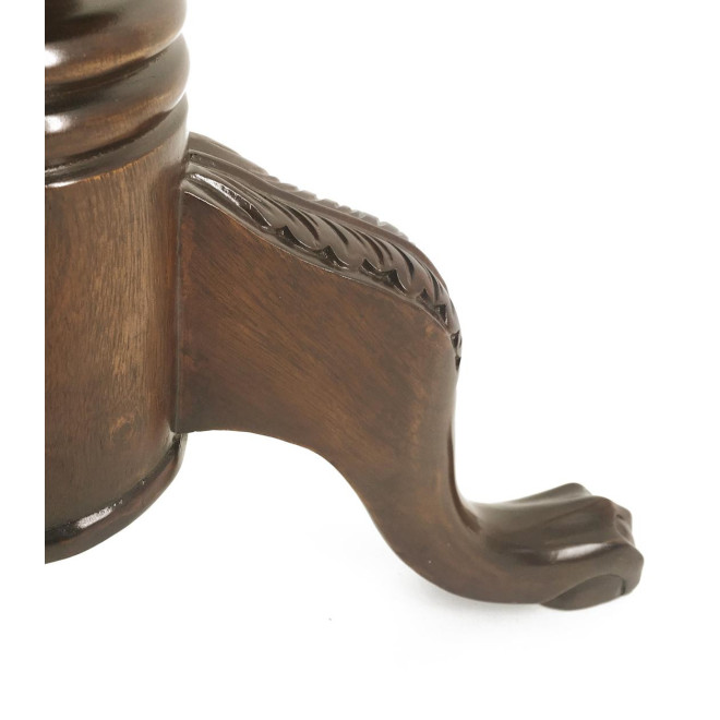 Console Ronde 2 Tiroirs Bois Bronze Marron 60x60x70cm