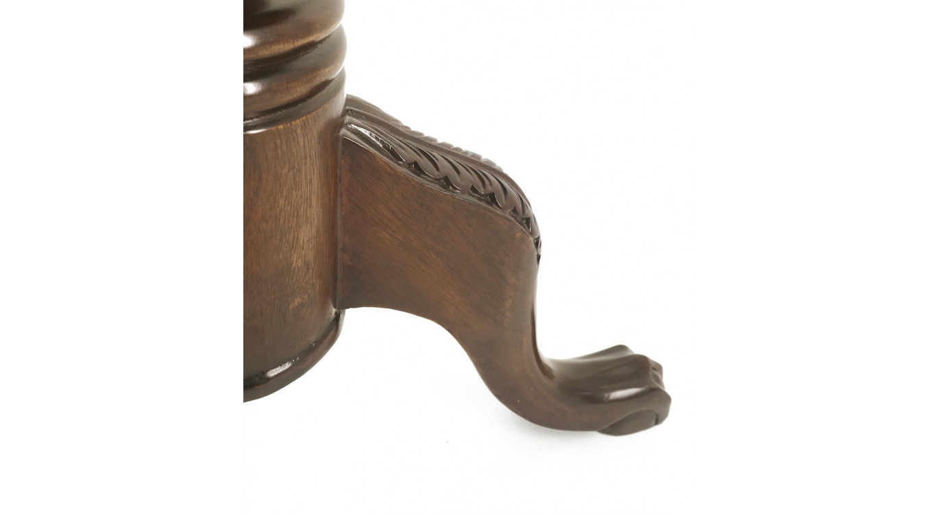 Console Ronde 2 Tiroirs Bois Bronze Marron 60x60x70cm