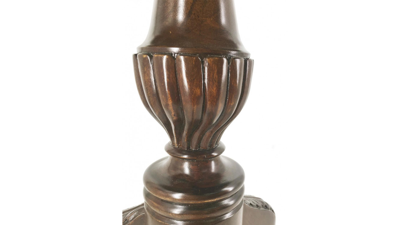 Console Ronde 2 Tiroirs Bois Bronze Marron 60x60x70cm
